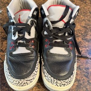 Jordan Kids Black and Gray Sneakers with Red Accents